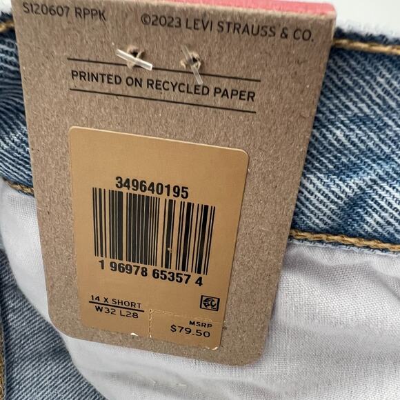 Levi's Women Wedgie Straight Fit High Rise Button Fly Jeans 32x28 Blue NWT - Picture 7 of 16